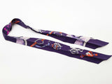 Hermes Twilly Tout En Carre Purple White Orange Silk Scarf Do0526rxde