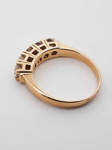 0.75 Cttw Five Stone Diamond & 14k Yellow Gold Ring 3.4 Grams Size 6 Fw0625ozxdu