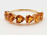 Heart Cut Synthetic Citrines 18k Yellow Gold 1.7g Ring Size 7 Do0825erde