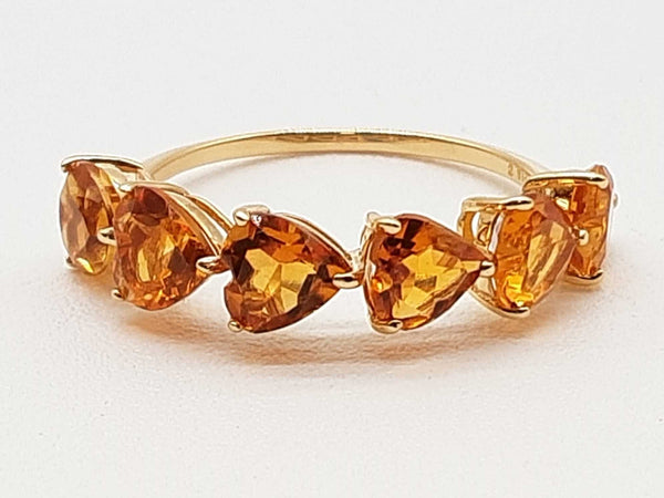 Heart Cut Synthetic Citrines 18k Yellow Gold 1.7g Ring Size 7 Do0825erde
