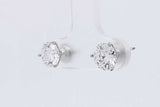 2.0cttw Lab Grown Diamond Stud Screwback Earrings 14k White Gold 1g Eb0326wcrsa