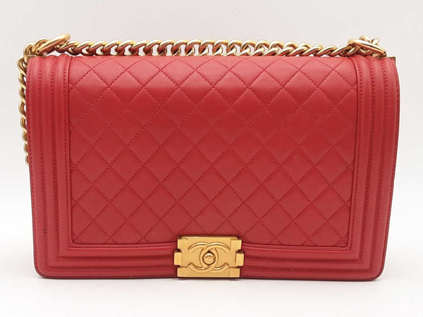 Chanel Large Boy Bag Red Handbag Aa1025ozxzsa