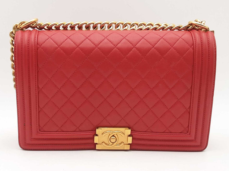Chanel Large Boy Bag Red Handbag Aa1025ozxzsa