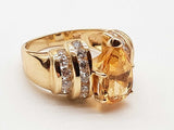 Pear Cut Citrine 14k Yellow Gold 9.5g Ring Size 8.5 Do0126ixzde