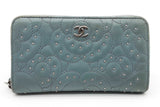 Chanel Camellia Studded Leather Zip Around Wallet Eb0926lxzde