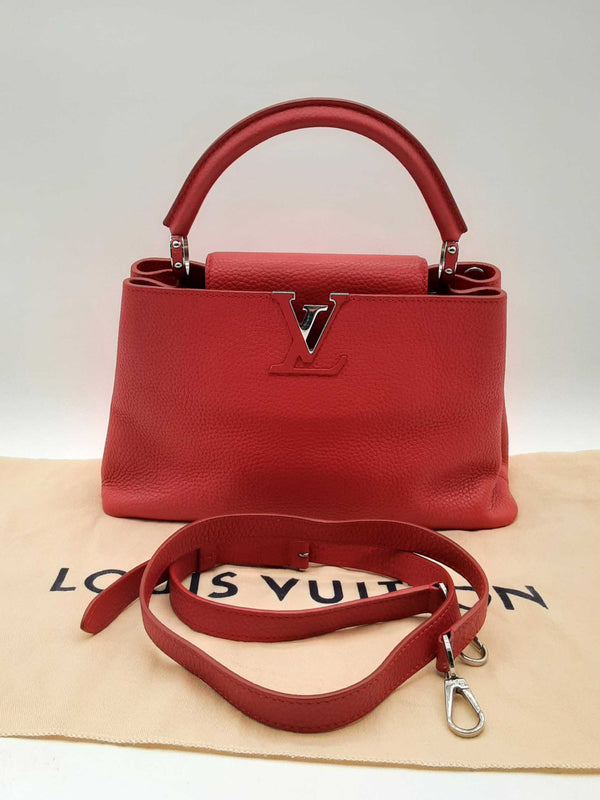 Louis Vuitton Capucines Rubis Red Leather Handbag Cj0824lexzde