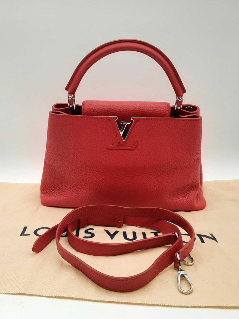 Louis Vuitton Capucines Rubis Red Leather Handbag Cj0824lexzde