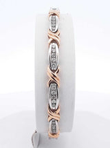 1.10 Cttw Diamond & 10k Two-tone Gold Bracelet 10.8 Grams 7 Inch Fw0624irxdu