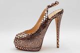 Giuseppe Zanotti Metallic Rose Gold Embossed Leather Heels Size 39 Eb0825pxdu