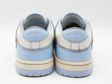 Amiri Skel Low Top Sneakers In White & Powder Blue Leather Size 11 Fw0625lxzdu