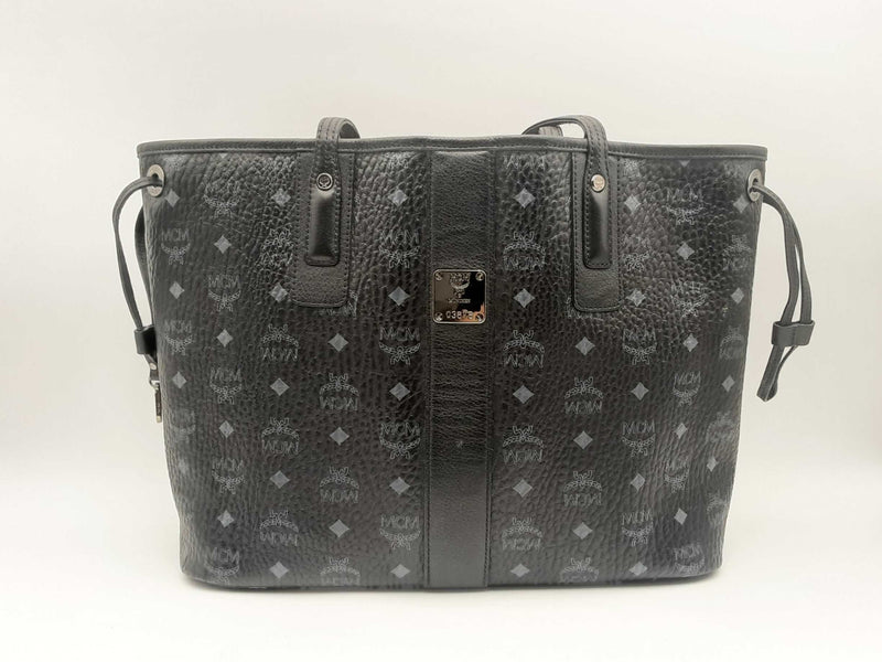 Mcm Liz Reversible Shopper Tote In Visetos Black Fw1124lrxsa