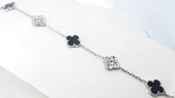 Van Cleef & Arpels Alhambra Bracelet 18k Gold Diamond & Onyx 7.5 In Fw0426czxzdu