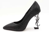 Saint Laurent Opyum Black Rhinestone Pumps Size 40 Eb1125oxzdu