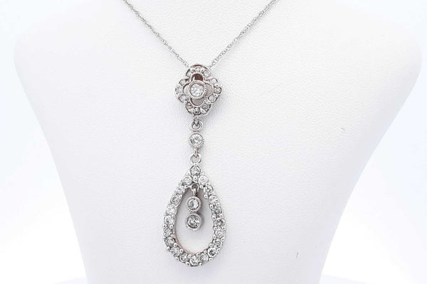 Approx. 2.21ctw Diamond Pendant Necklace 14k White Gold 4.76g 18 In Eb0924prxsa