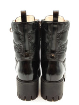 Gucci Black Leather Gg Matelasse Combat Boots Size 39 Eb0226oxzde