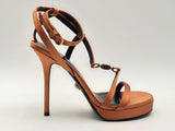 Versace Medusa '95 Satin Sandals 115 Mm Brown Size 37 Aa0825lzxsa