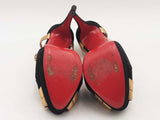 Christian Louboutin Suede Nappa Laminato Glennalta 150 Pumps Black Size 7.5 Aa0525loxsa