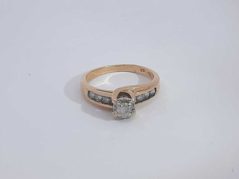 0.55 Cttw Diamond 10k Yellow Gold Ring 3.1 Grams Size 6.5 Aa0725lixsa