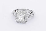 3.69cttw Diamond Ring In 18k White Gold 5.7 Grams Size 4.5 Eb0526olxzsa
