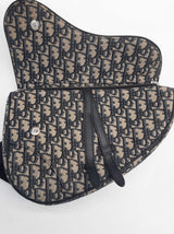 Christian Dior Saddle Tan Navy Oblique Logo Canvas Crossbody Bag Do0425loxzde