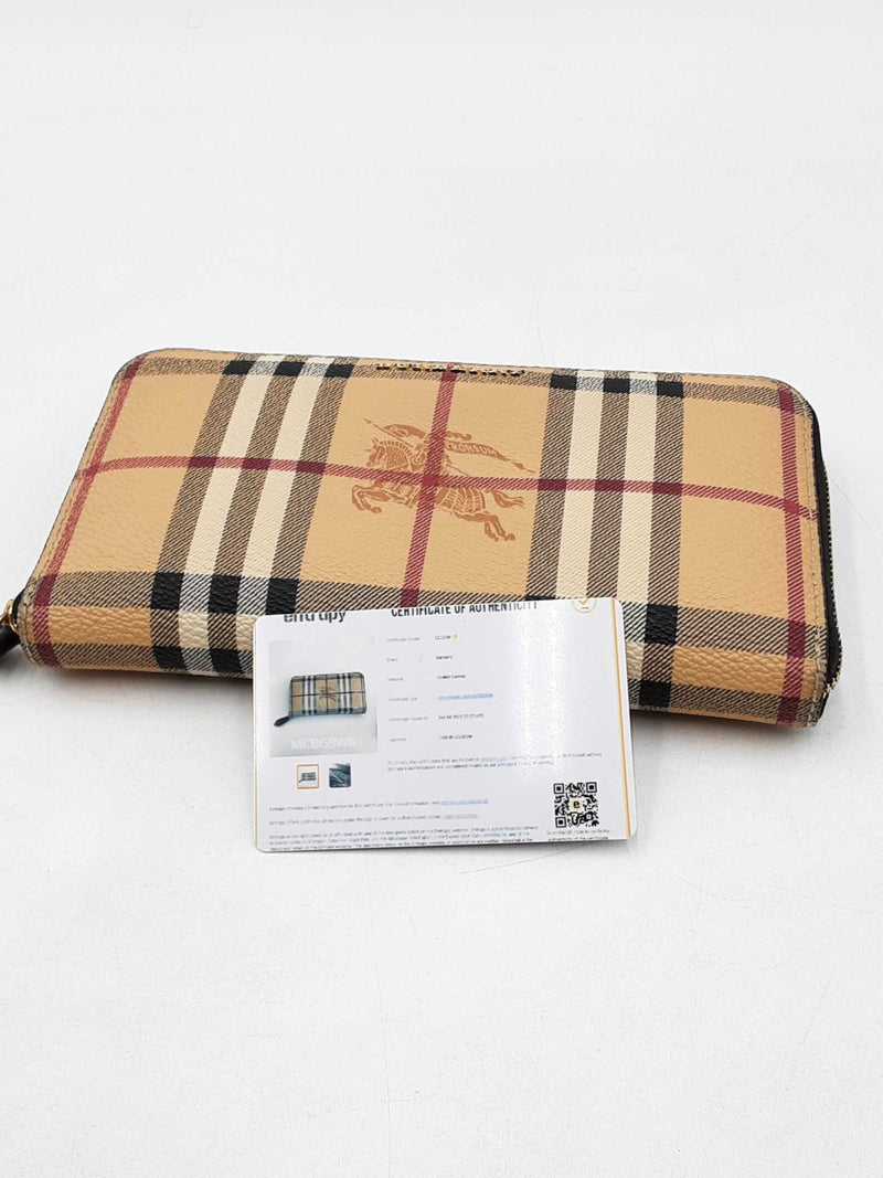 Burberry Haymarket Check Zip Around Wallet Eb1025loxdu