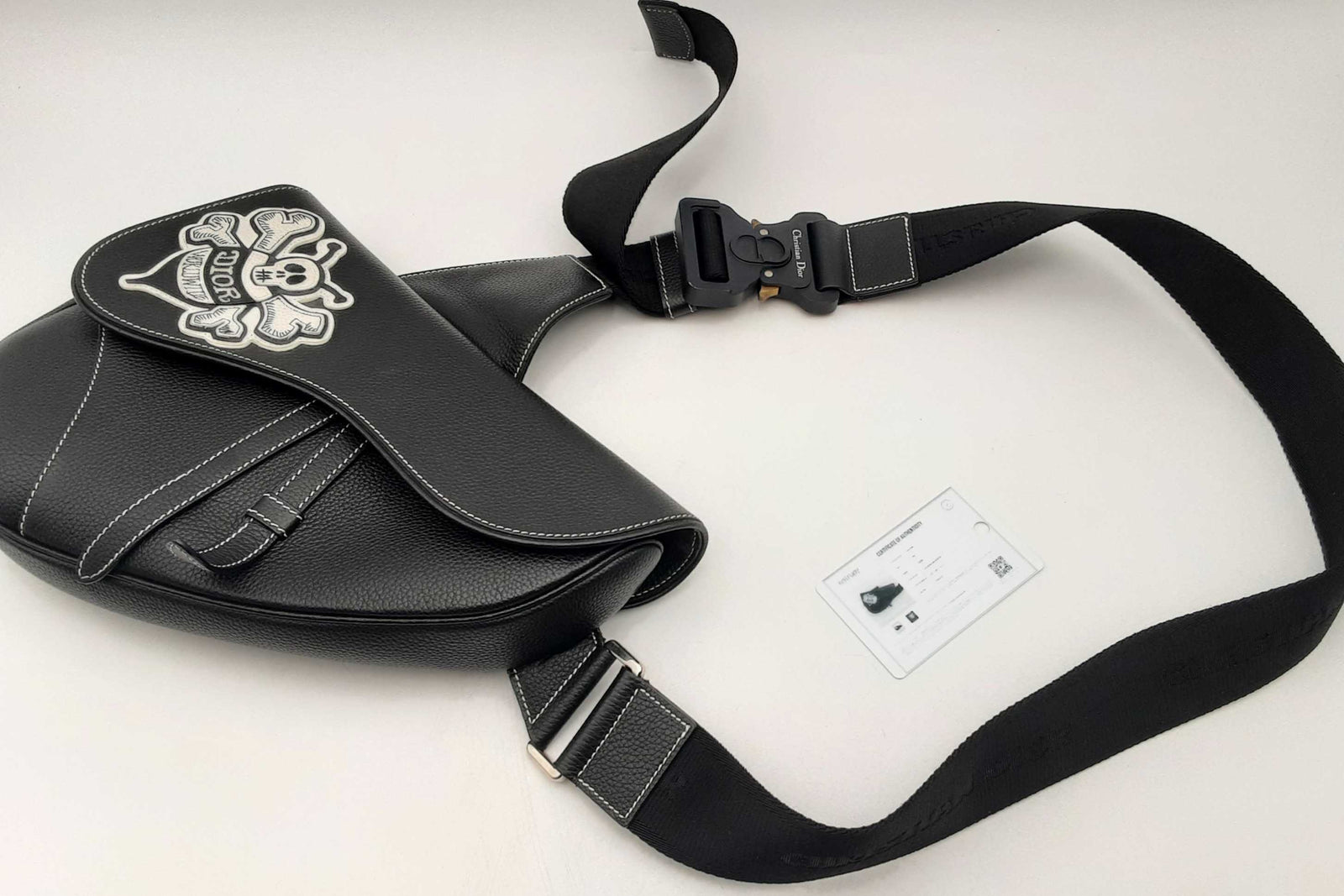 Christian Dior And Shawn Stussy Black Leather Bee Patch