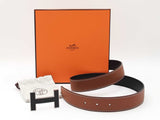 Hermès Reversible 30mm Leather Belt Strap & Constance H Buckle Sz 85 Fw0126szxdu