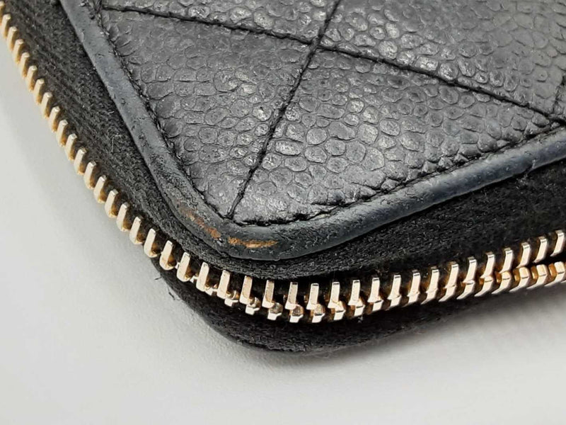 Chanel Quilted Cavier Zip Around Wallet Eb0924wxzdu