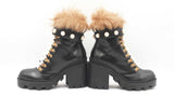 Gucci Magnum Fur & Faux Pearl Boots In Black Leather Size Eu 35 Fw0825exdu