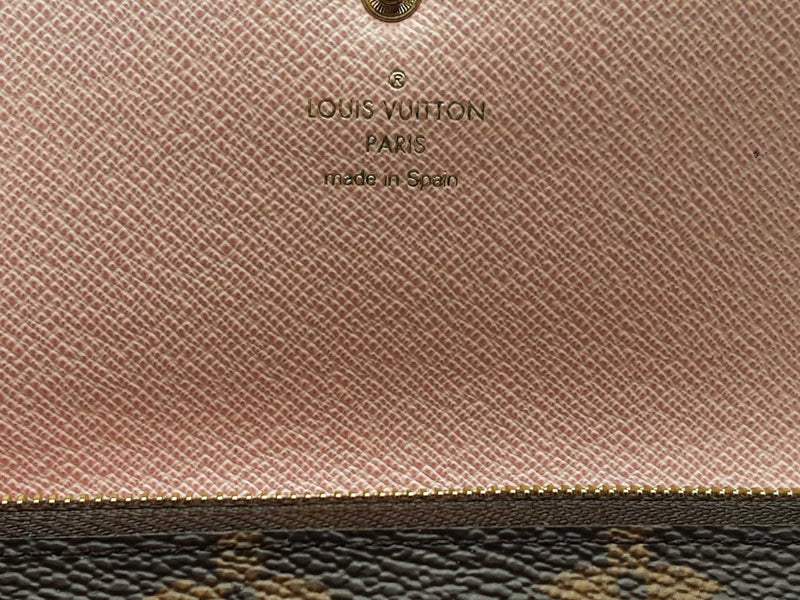 Louis Vuitton Emilie Monogram Pink Interior Brown Wallet Aa1225lrzsa