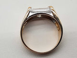 0.48 Carat Natural Diamond 14k Two Tone Gold 6.5g Ring Size 7 Do0526ixzde