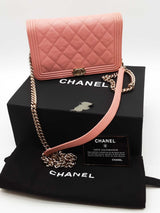 Chanel Pink Quilted Caviar Boy Wallet On Chain Eb1026lsxzde