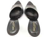 Yves Saint Laurent Ysl Black Leather Mule Heels Size Eu 39 Do0926crde