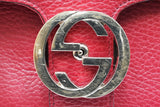 Gucci Interlocking G Red Leather Top Handle Bag Eb0726wxzdu
