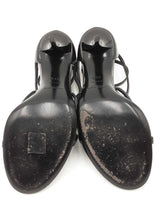 Saint Laurent Cassandra Black Leather Heels Size 39.5 Eb0626exdu