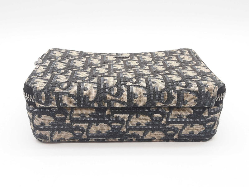 Christian Dior Zipped Pouch With Strap Dior Oblique Jacquard Sd0725czxde