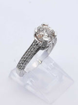 1.53 Cttw Diamond & 14k White Gold Ring Size 5.25 Fw0424rpxdu