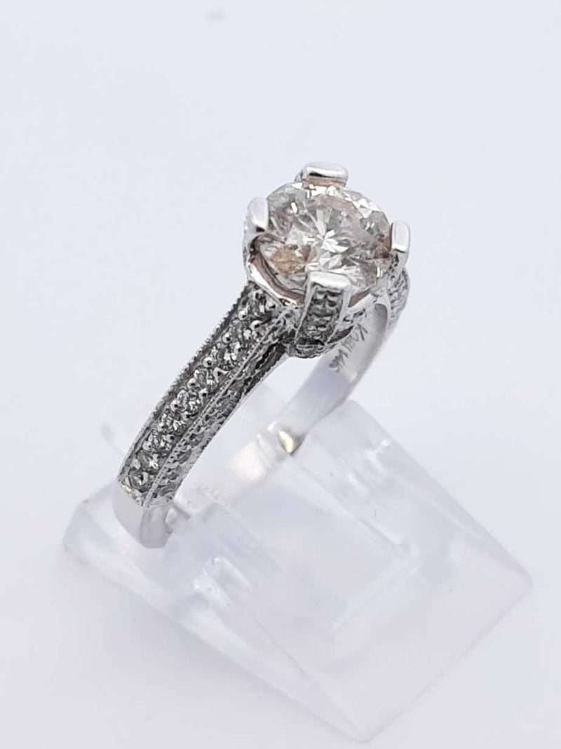 1.53 Cttw Diamond & 14k White Gold Ring Size 5.25 Fw0424rpxdu