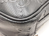 Gucci Tennis Mini Double Zip Messenger Bag In Embossed Black Leather Fw1125wrzdu