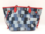 Louis Vuitton Blue Patchwork Denim Neverfull Mm Tote Bag Sd0626oorrdu