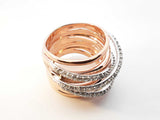 1.34 Cttw Diamond & 14k Rose Gold Overlap Ring 14 Grams Size 6.5 Fw0826rrzdu