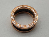 Bvlgari B.zero 1 18k Rose Gold Black Ceramic Ring Size 52/ 5.75 Do0924rrxde