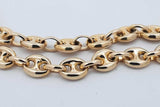 14k Yellow Gold Puffed Mariner Chain Necklace 14.2 Grams 24 Inch Eb1225ccrsa