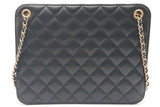 Chanel Quilted Black Leather Cc Chain Accordion Tote Bag Eb0726lsxzde
