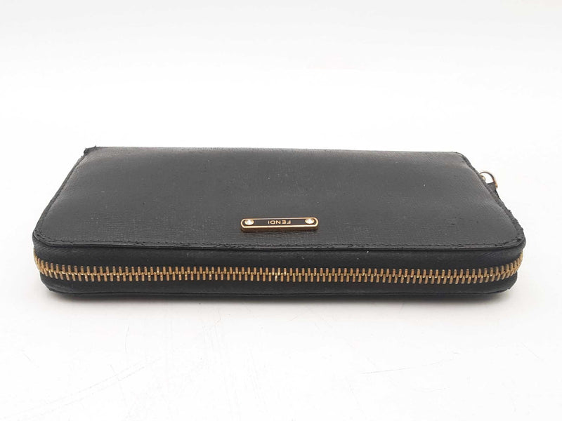 Fendi Zip Around Black Leather Wallet Sd0425rzsa