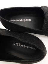 Alexander Mcqueen Black Glitter Loafers Size 40 Eb0526oxzde