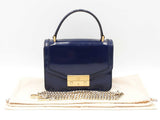 Tory Burch Juliette Mini Top Handle Satchel In Blue Patent Leather Fw0526lxzdu