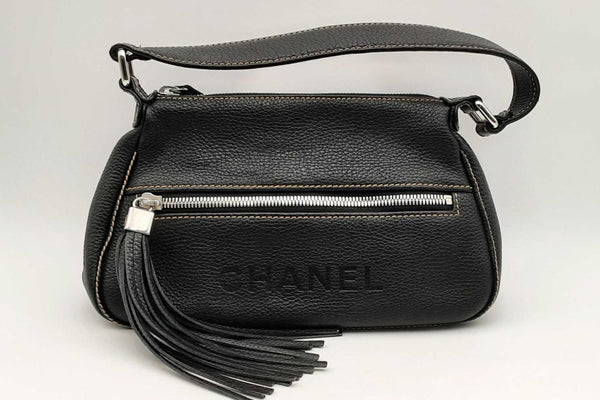 Chanel Lax Tassel Black Leather Shoulder Bag Eb1224rxzdu