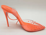 Christian Louboutin Spikoo Neon Orange Heels Size Eu 38.5 Do0525lxzde