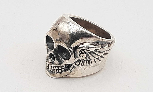 King Baby Sterling Silver 49.09g Winged Skull Ring Size 11 Doexsa 144010033448